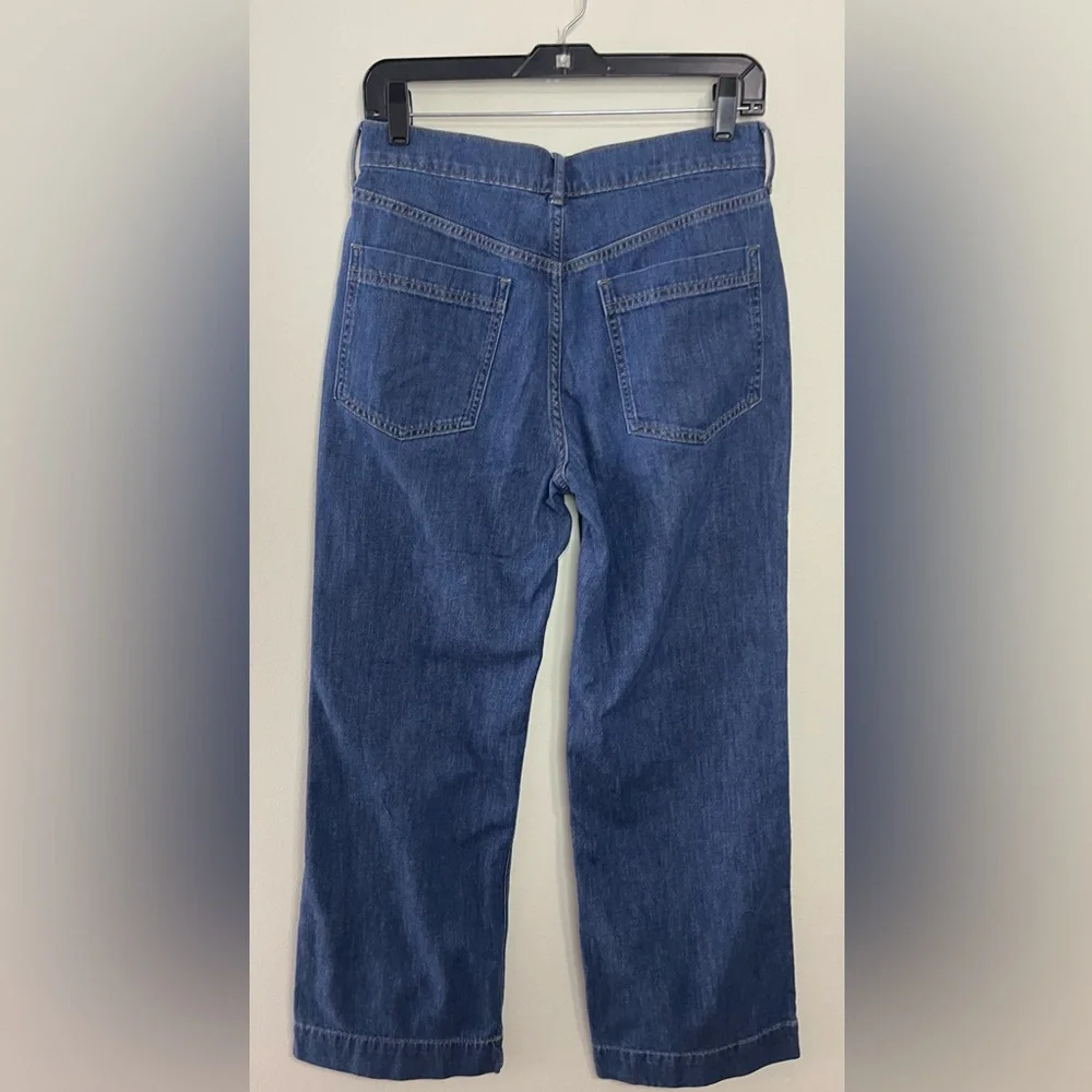 J.Crew Wide Leg Denim Trousers Jean Pant Size 27